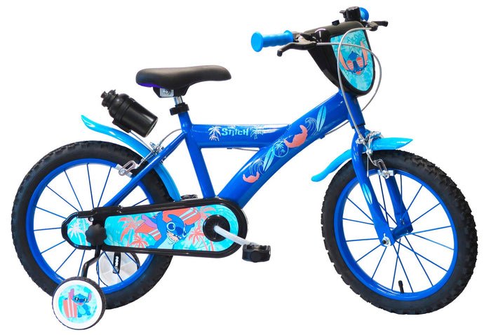 Bicicletta per Bambino 16” 2 Freni con Licenza Disney Stitch Blu