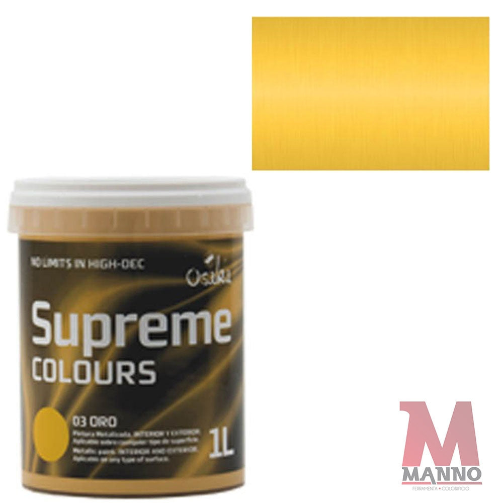 PITTURA DECORATIVA METALLIZZATA all'acqua OSAKA supreme colours MULTIADERENTE 1L Oro