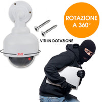 Videocamera Telecamera Finta Con LED Luminoso Rotazione 360 Camera Sicurezza