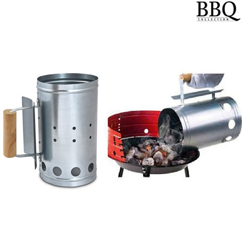 Contenitore per Carbone barbecue BBQ camino per accendere carbonella zincato