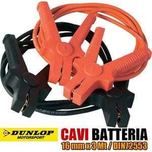 Cavi Collegamento Batteria Auto Moto Camper 12/24v 16mm X 3mt Din72553 Dunlop