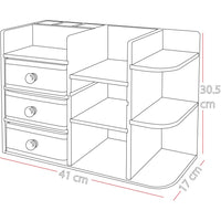 Organizer Scrivania, Bagno Cosmetici Makeup Mobiletto in Bambù 41 x 17 x 30.5 cm