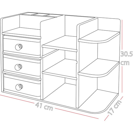 Organizer Scrivania, Bagno Cosmetici Makeup Mobiletto in Bambù 41 x 17 x 30.5 cm