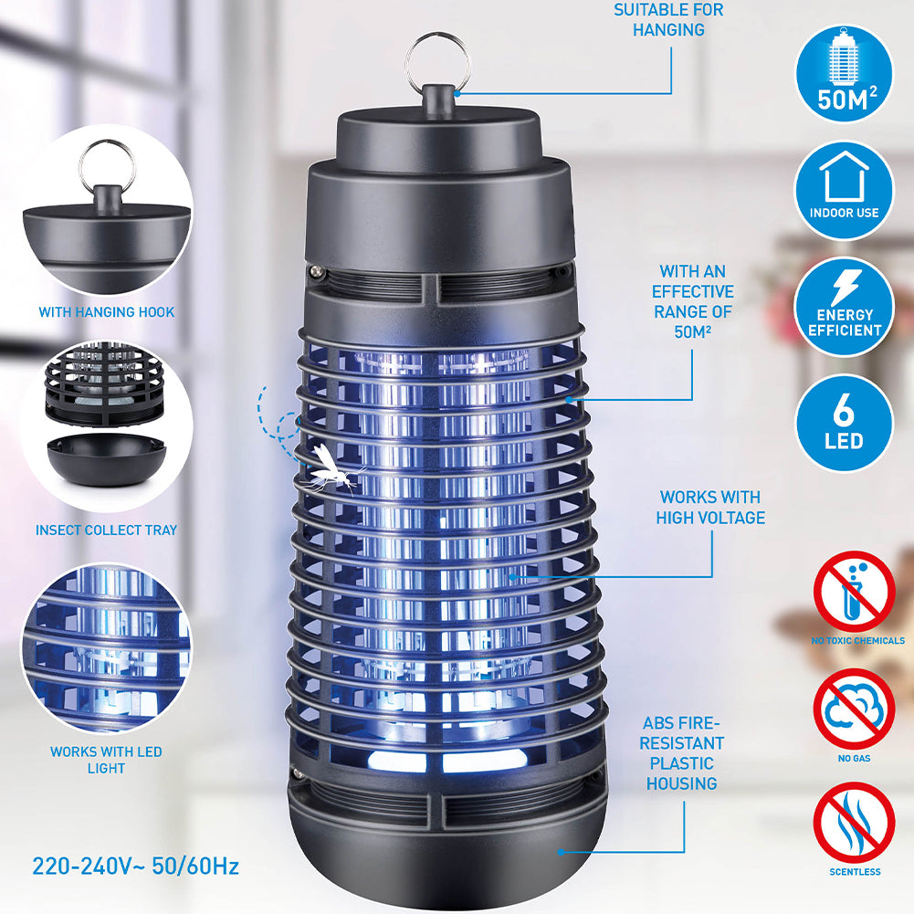 Zanzariera Elettrica 4W Potenza Lampada Prendimosche Insetti Uso Esterno Interno