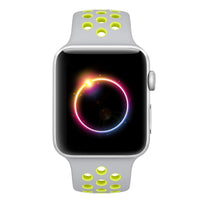 Cinturino Sport in Silicone per Apple Watch Grigio/Giallo 42 mm 118/92mm