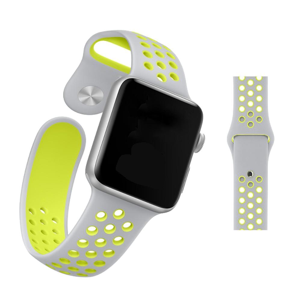 Cinturino Sport in Silicone per Apple Watch Grigio/Giallo 42 mm 118/92mm