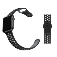 Cinturino Sport in Silicone per Apple Watch Nero/Grigio 42 mm 118/92mm