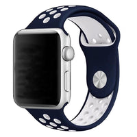 Cinturino Sport in Silicone per Apple Watch Blu/Bianco 42 mm 118/92mm