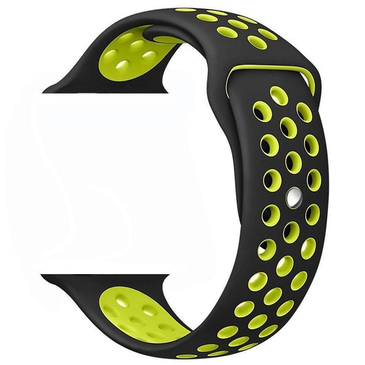 Cinturino Sport in Silicone per Apple Watch Nero/Giallo 42 mm 118/92mm