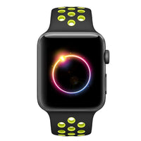 Cinturino Sport in Silicone per Apple Watch Nero/Giallo 42 mm 118/92mm