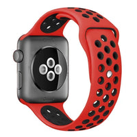 Cinturino Sport in Silicone per Apple Watch Rosso/Nero 38 mm 112/97mm