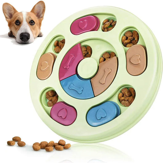 Gioco Educativo per Cani e Gatti Dispenser Crocchette Interattivo Animali Beige