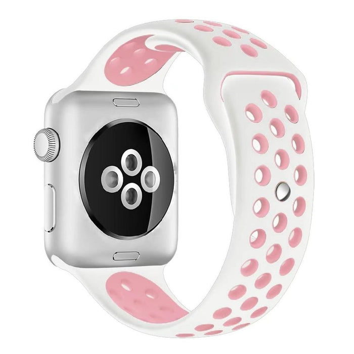 Cinturino Sport in Silicone per Apple Watch Bianco/Rosa 38 mm 112/97mm