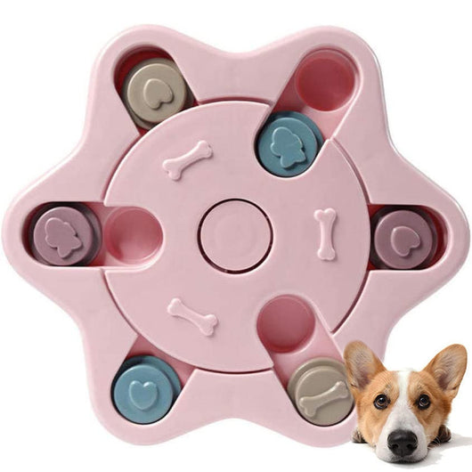 Gioco Educativo per Cani e Gatti Dispenser Crocchette Interattivo Animali Rosa