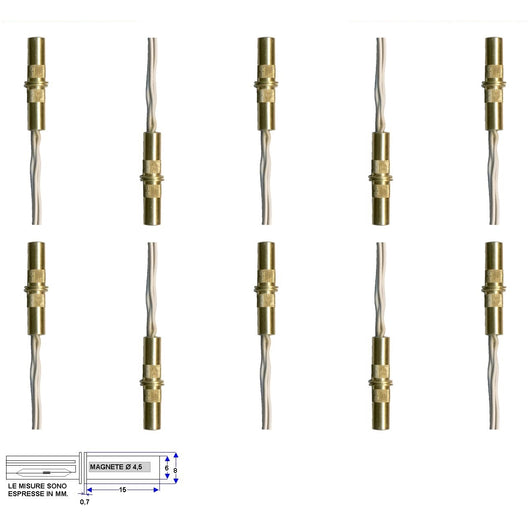 10 MINICONTATTI MAGNETICI DA INCASSO CILINDRICI A CHIODO Securvera ST-105XCMOCOE