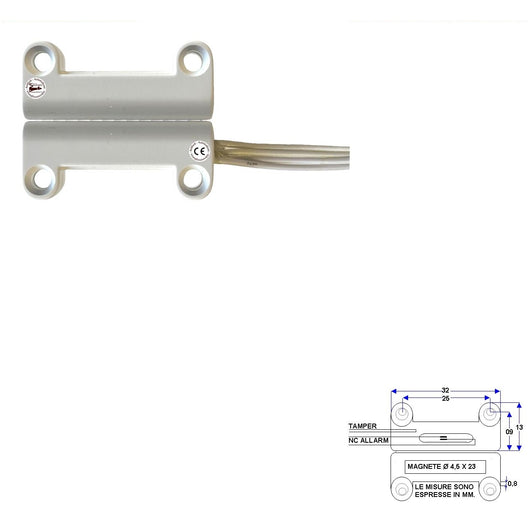 CONTATTO MAGNETICO A MATTONCINO DA ESTERNO CONTATTO NC Securvera ST-400CMMBFTA