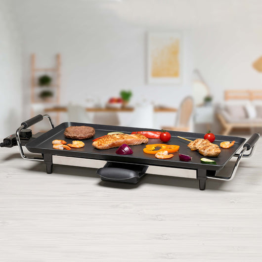 Piastra Grill Griglia Teppanyaki Antiaderente 48x28 cm 5 Impostazioni di Calore