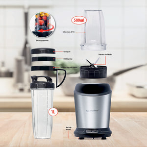 Frullatore Acciaio Inossidabile Smoothie Blender con Caraffa da Asporto 1200W