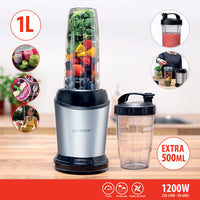 Frullatore Acciaio Inossidabile Smoothie Blender con Caraffa da Asporto 1200W