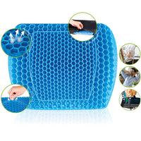 Cuscino in Gel per Sedie con Cintura 37x31cm Comfort Schiena Sciatica Benessere