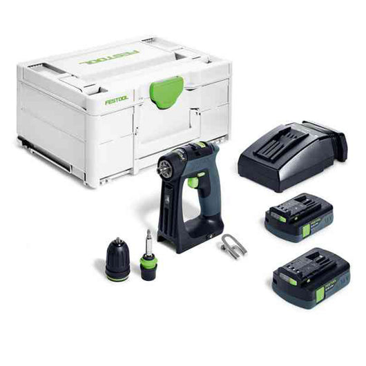 Cxs 18 C 3,0-Plus - Trapano Avvitatore A Batteria Professionale Con 2 Batterie, Mandrino E Valigetta - Coppia 40 Nm - Festool