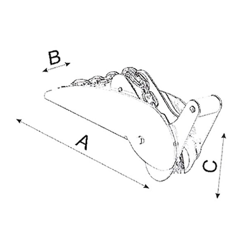 Musone in acciaio inox per ancora tipo aratro kg 20 mm 495ax90bx150c prua barca