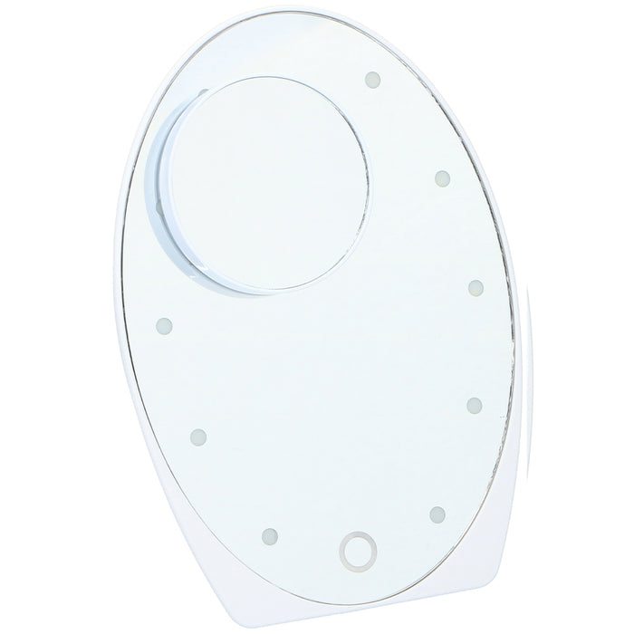 Specchio Ovale per Trucco Makeup Luci Led e Regolazione Touch Ingrandimento 5x