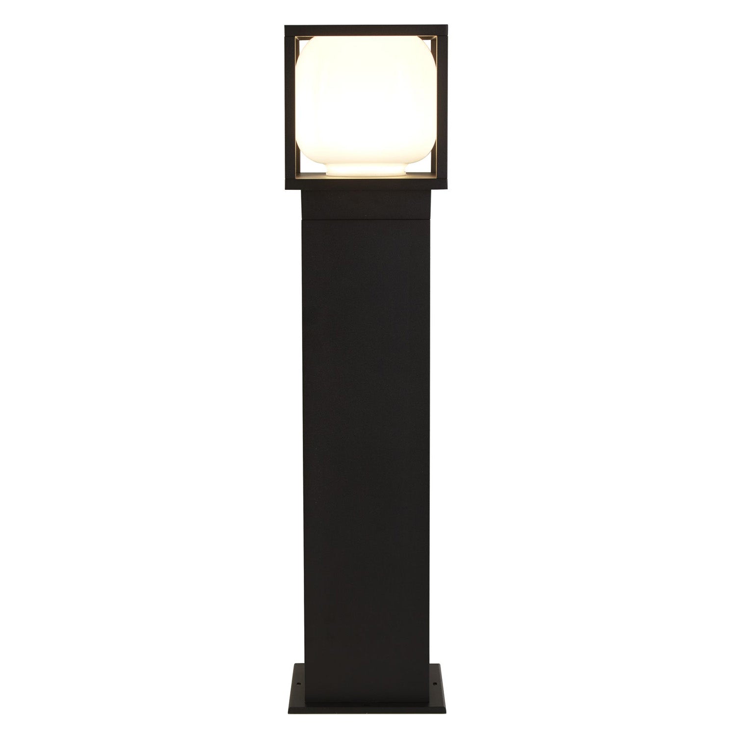 Paletto Esterno Moderno Atene Alluminio Bianco Policarbonato Nero Led 9W 3000K