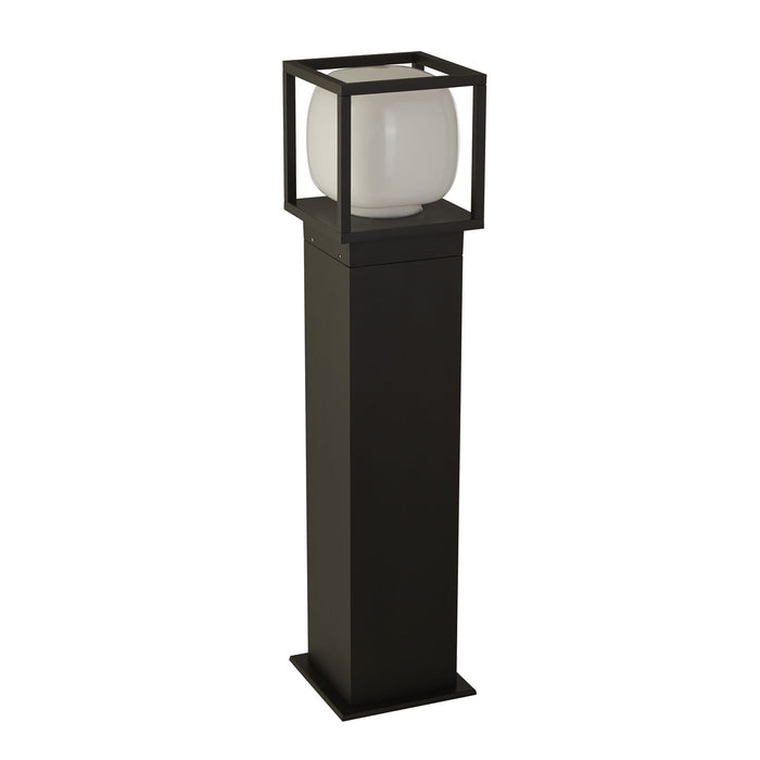 Paletto Esterno Moderno Atene Alluminio Bianco Policarbonato Nero Led 9W 3000K