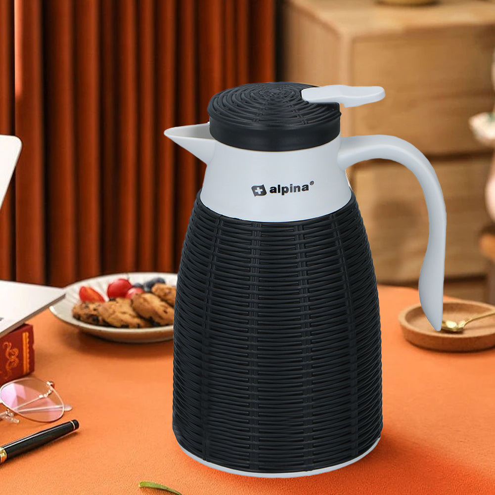 Caraffa Termica Bottiglia con Tappo Salvafreschezza Sottovuoto Thermos Nero