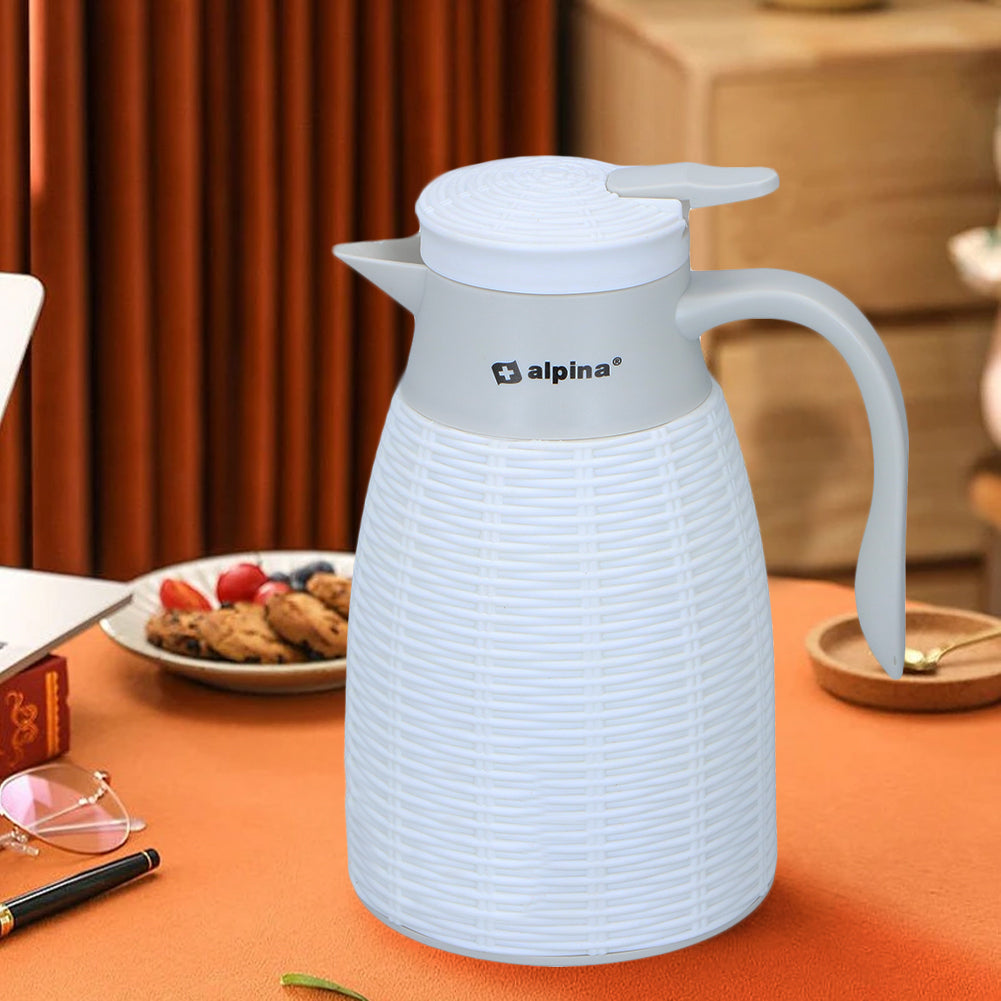 Caraffa Termica Bottiglia con Tappo Salvafreschezza Sottovuoto Thermos Bianco