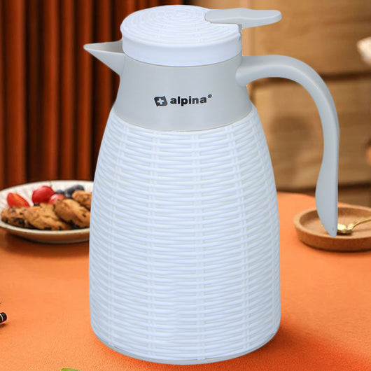 Caraffa Termica Bottiglia con Tappo Salvafreschezza Sottovuoto Thermos Bianco