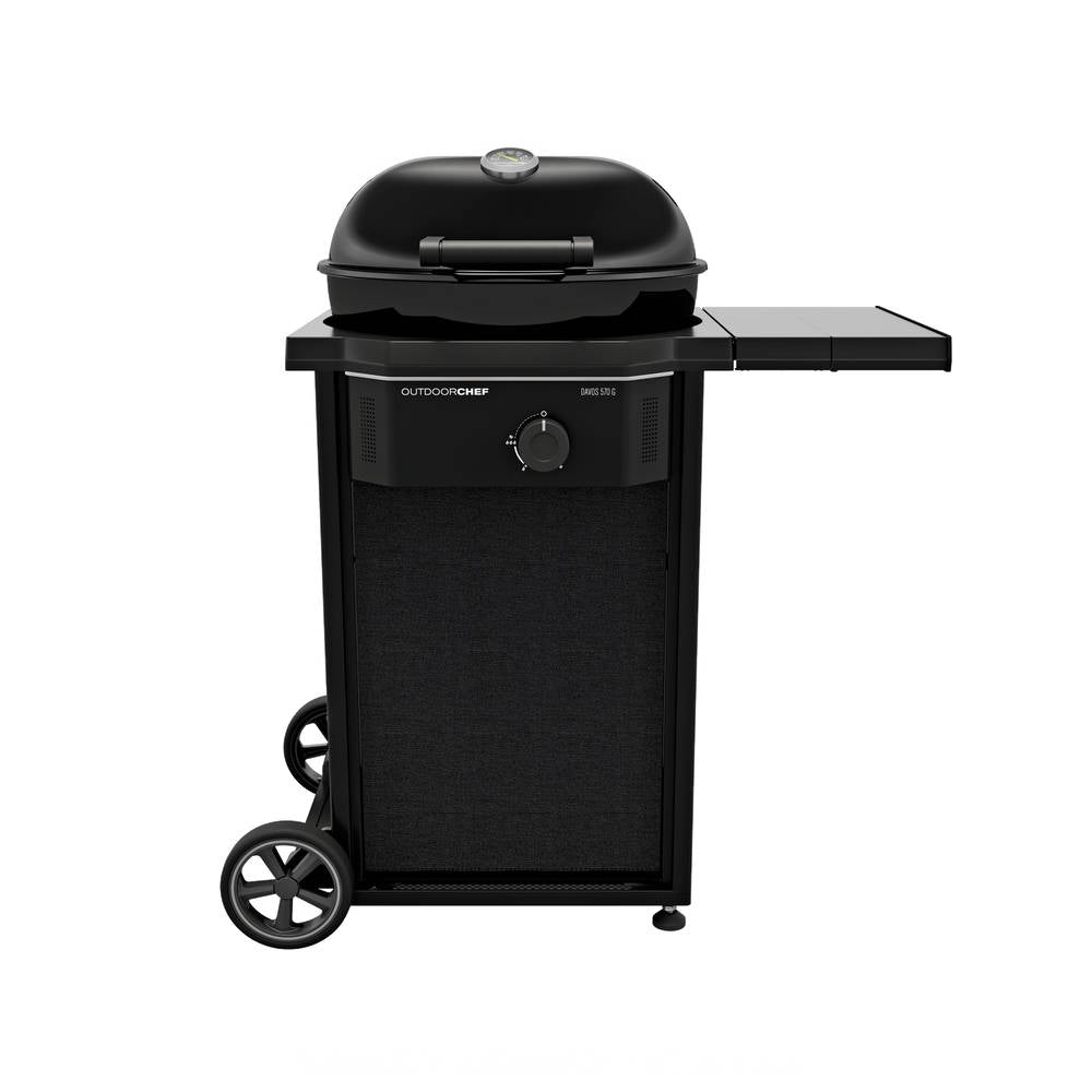 Barbecue a Gas Davos 570 G Outdoorchef Compatto Carrello in Acciaio Nero