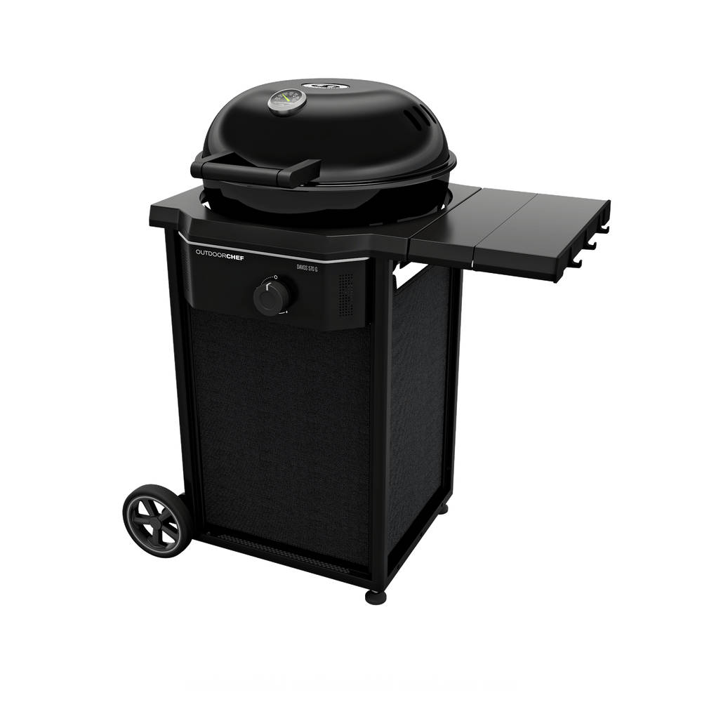 Barbecue a Gas Davos 570 G Outdoorchef Compatto Carrello in Acciaio Nero