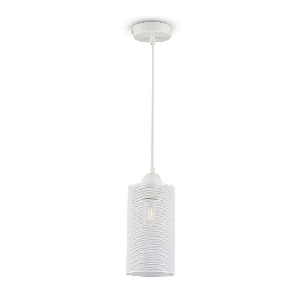 Luce a sospensione Matt White con baldacchino bianco