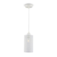 Luce a sospensione Matt White con baldacchino bianco