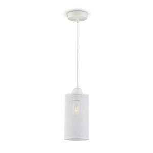 Luce a sospensione Matt White con baldacchino bianco