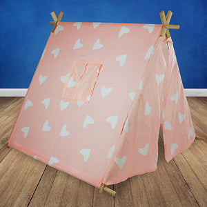 Tenda per Bambini da Gioco per Interni o Esterni Struttura in Legno Leggera Rosa