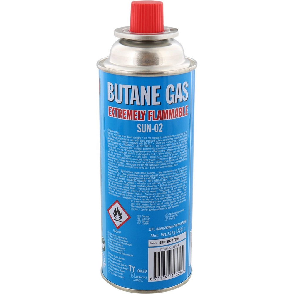 Set 4 Cartucce Gas Butano da 227 gr Ricarica Gas Ø70 x 20 cm Ideale per Barbecue