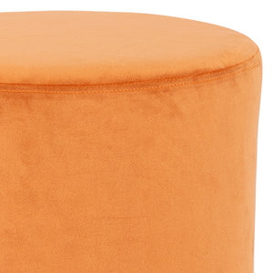 Pouf Poggiapiedi in Velluto Terracotta Struttura MDF 31x31x38 cm Base in Metallo