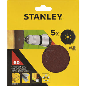 PIRANHA/STANLEY STA32001 (X32001)  5 DISCHI D.125 GR.60 STANLEY CF 1,0