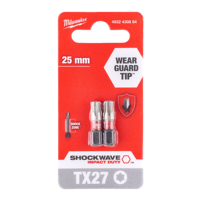 Inserto Bit Tx27 25Mm Shockwave Per Avvitatori Ad Impulsi-Torx Pz.2 