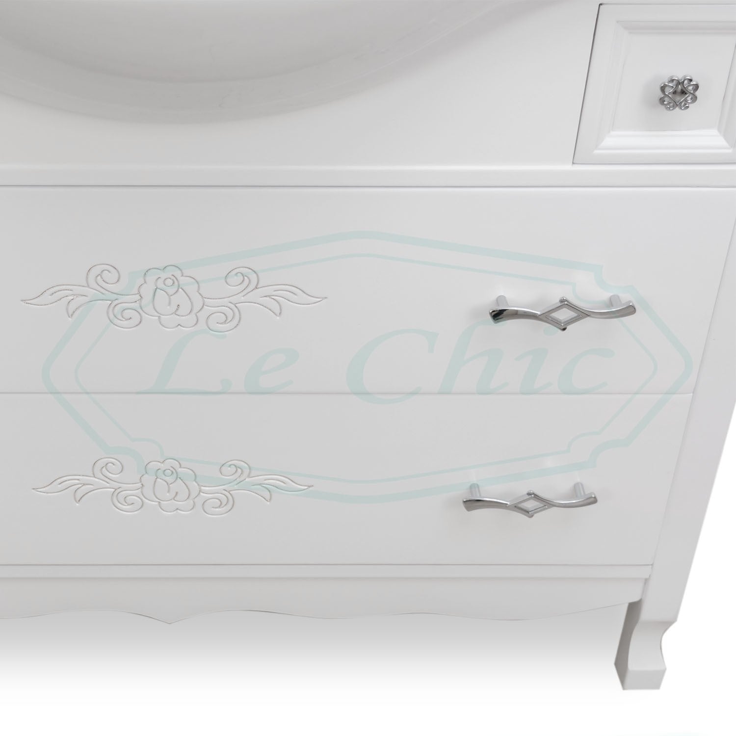 Arredo bagno 105cm bianco shabby con specchio