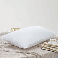 Set 2 Cuscini Guanciale Letto Bianco Microfibra Imbottitura Morbida 90 x 40 cm