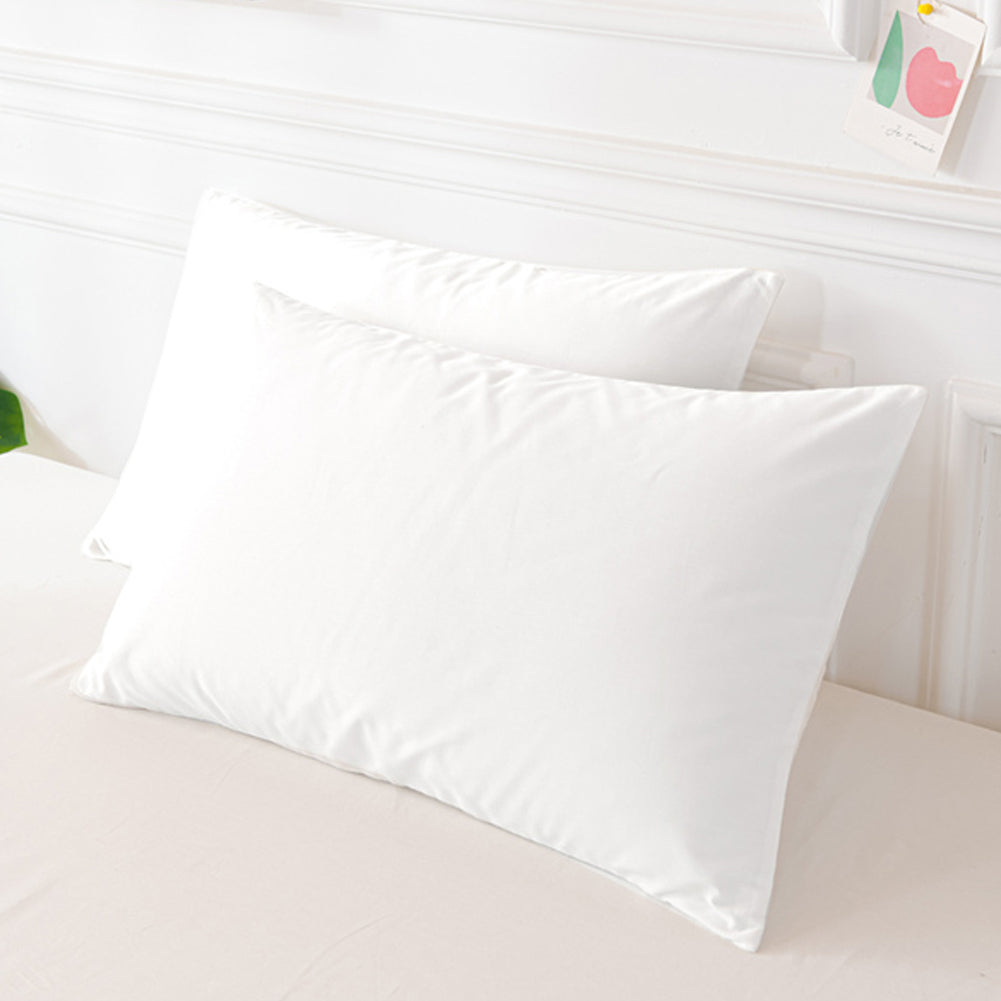 Set 2 Cuscini Guanciale Letto Bianco Microfibra Imbottitura Morbida 90 x 40 cm