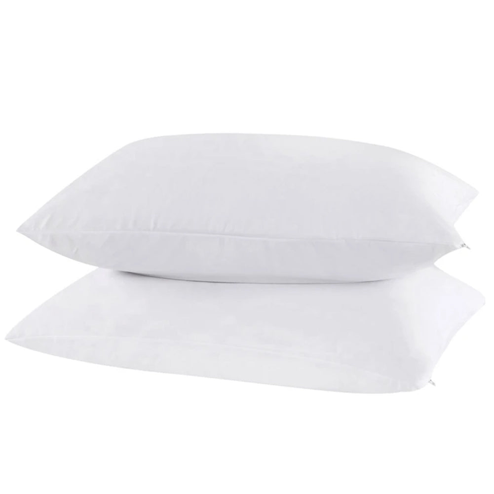 Set 2 Cuscini Guanciale Letto Bianco Microfibra Imbottitura Morbida 90 x 40 cm