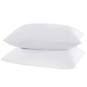 Set 2 Cuscini Guanciale Letto Bianco Microfibra Imbottitura Morbida 90 x 40 cm