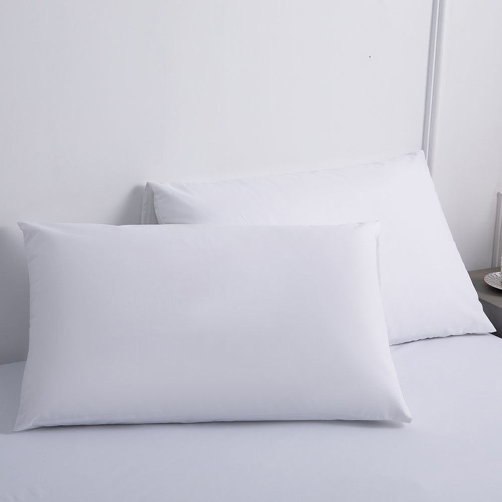 Set 2 Cuscini Guanciale Letto Bianco Microfibra Imbottitura Morbida 90 x 40 cm