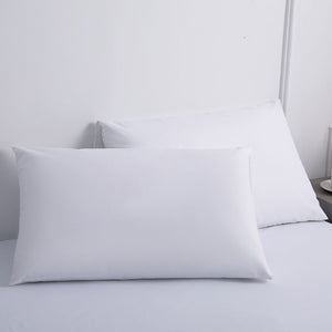 Set 2 Cuscini Guanciale Letto Bianco Microfibra Imbottitura Morbida 90 x 40 cm