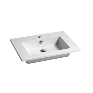 Lavabo consolle Azzurra Slim in ceramica cm 71x51 per installazione sospesa o da semi-incasso su mobile 